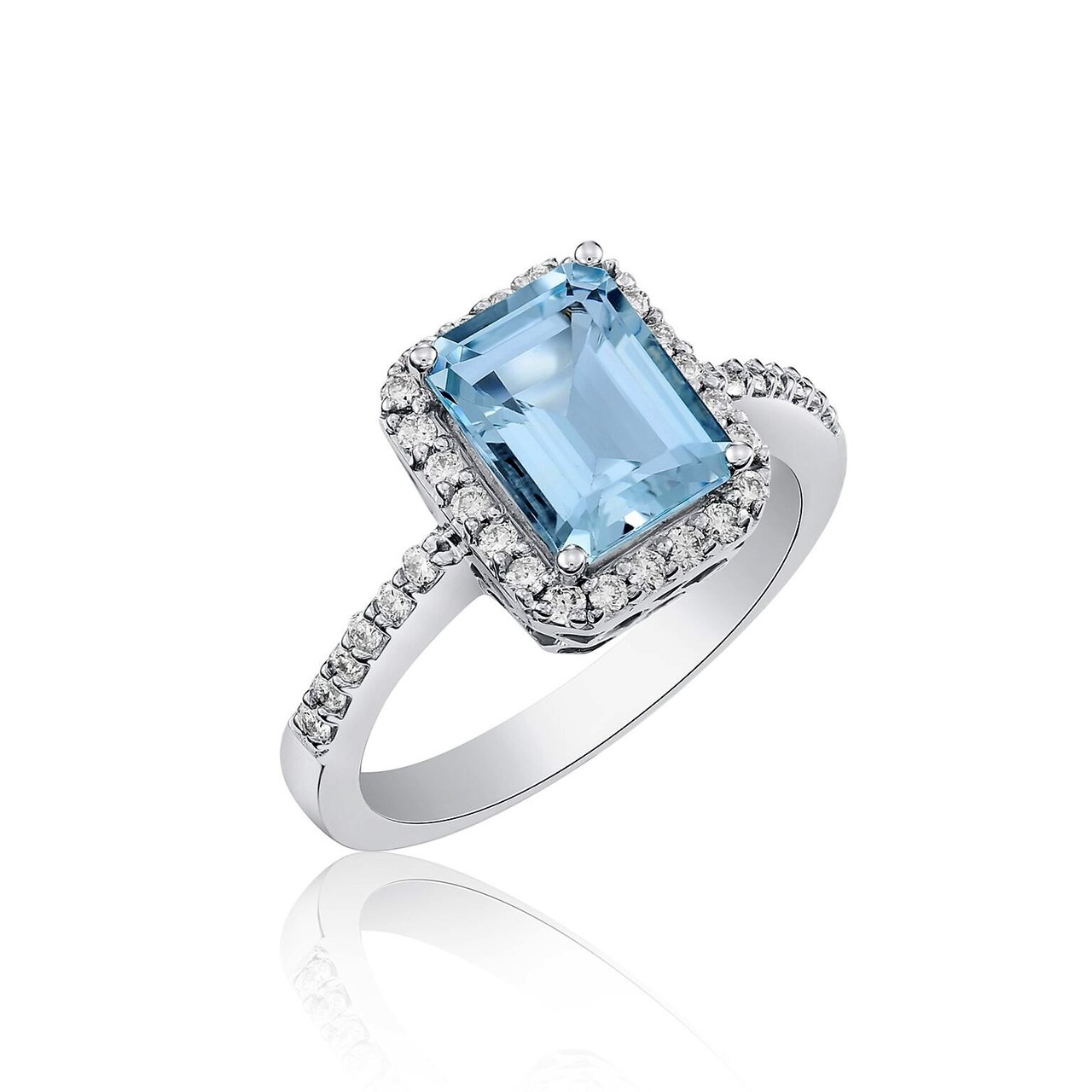 Diamond White Usa >> Aqua And Diamond Ring In 14k White Gold Usa Studs Diamond White Usa >> Aqua And Diamond Ring In 14k White Gold Usa Studs