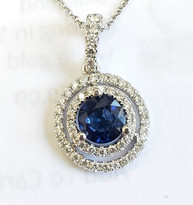 sapphire and diamond pendant 18k