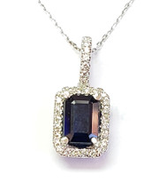  sapphire and diamond pendant 14k