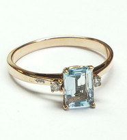 Aquamarine and diamond ring