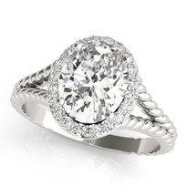Twisted  Diamond Engagement Ring 14k Gold