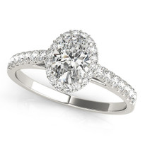 Halo Oval  Diamond Engagement  Ring 14k Gold