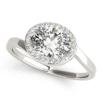 Bezel  Diamond  Engagement Ring 14k Gold