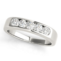 5 STONE WEDDING BANDS CHANNEL SET