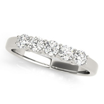 5 STONE STRAIGHT DIAMOND WEDDING BAND 14K GOLD