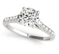 14K GOLD ENGAGEMENT DIAMOND RINGS SINGLE ROW PRONG SET