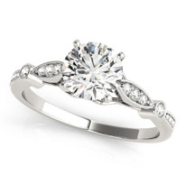 ENGAGEMENT DIAMOND RINGS SINGLE ROW PRONG SET 14K GOLD