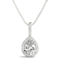 1/2 ct tw DIAMOND HALO PENDANT 14K GOLD