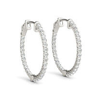 1 INCH LUCIDA RD HOOP DIAMOND EARINGS 40909 SERIES