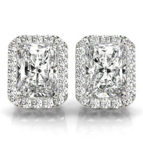 HALO DIAMOND EARRINGS 14K GOLD 