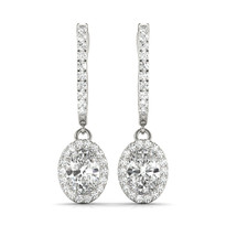 DIAMOND HALO EARRINGS  14K GOLD
