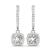 1/4 CT TW HALO DIAMOND 14K GOLD EARRINGS
