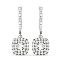36 STONE HALO DIAMOND EARRINGS