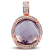 Pink Amethyst pendant set in 14k Rose Gold (.16ct)