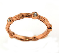 14k Rose Gold Ring with Diamonds (.15ct t.w)