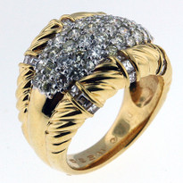 18kt Yellow Gold Diamond Cluster Ring