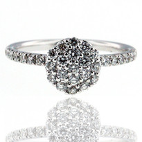 18kt FVS2 Diamond Cluster Ring in White Gold