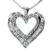 14kt G Color Diamond Heart Pendant