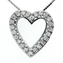 Diamond Heart Pendant set in 14kt White Gold