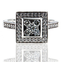 14kt White Gold Diamond Cluster Ring