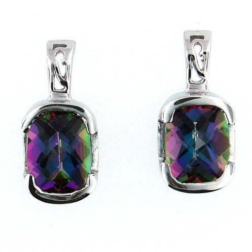 mystic topaz earrings white gold