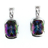 Mystic Topaz Earrings in 14kt White Gold