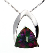 14kt White Gold Mystic Topaz Pendant