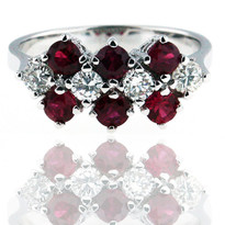 Ruby Diamond Ring set in 14kt White Gold