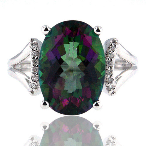 95% Multicolor Mystic Topaz Silver Ring, Size: 17 mm at Rs 599 in Jaipur