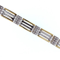 14kt Two Tone Men's Diamond Bracelet