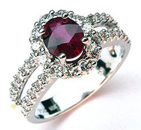 18kt White Gold Ruby Ring weighing 1.03ct