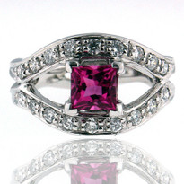 14kt White Gold Tourmaline Ring with Dia