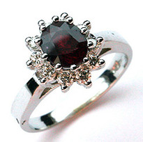 1.57ct Ruby & Diamond Ring in White Gold