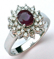 14k Ruby Ring with 28 Diamonds