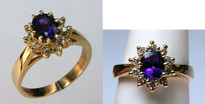 Amethyst Ring in 14kt Yellow Gold with Dia