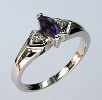 Amethyst Diamond Ring in 14kt White Gold R642 1883