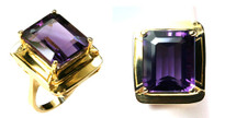 14kt Yellow Gold 9.7ct Amethyst Ring