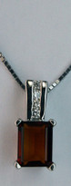 Garnet Diamond Pendant in 14kt White Gold