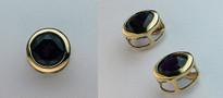Round Garnet Earrings in 14kt Yellow Gold