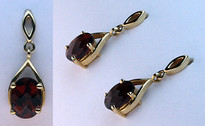 3.1ct Oval Garnet Earrings in 14kt Yellow Gold