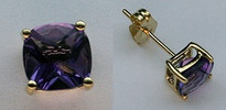 1.7ct Amethyst Gemstone Earrings in 14kt Yellow Gold