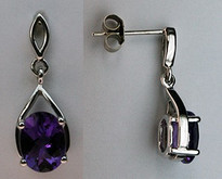 14kt White Gold Amethyst Earrings with 2.20ct Gemstones