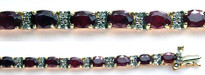 14k Yellow Gold Ruby Tennis Bracelet with 21 Rubies