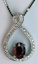 18k Ruby & Diamond Pendant with .26ct Diamonds