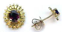 Ruby Studs set in Yellow Gold