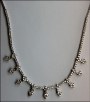 17" 3.55ct Diamond Necklace 18k White Gold