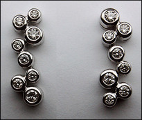 Bezel Set Diamond Earrings in 14kt white