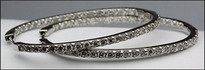 Diamond Hoops - 18kt White Gold Earrings for women