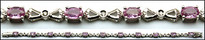 Oval Pink Sapphire Bracelet in White Gold