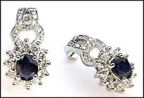 Blue Sapphire and Diamond Earrings weighing 1.48ct Sapphires